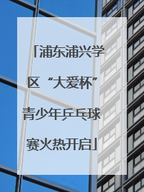 浦东浦兴学区“大爱杯”青少年乒乓球赛火热开启